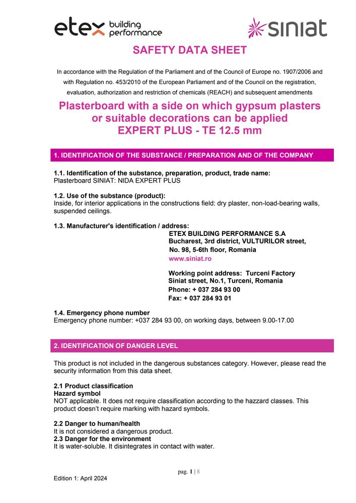 EXPERT Plus - SDS EN