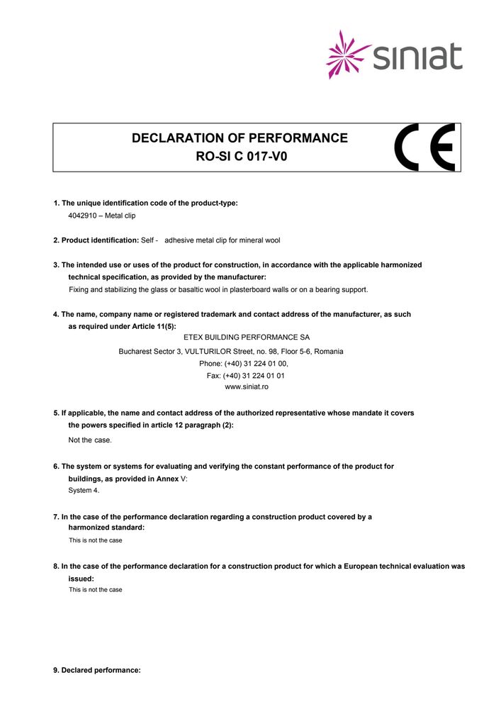 Adhesive Metal Clip - DOP EN