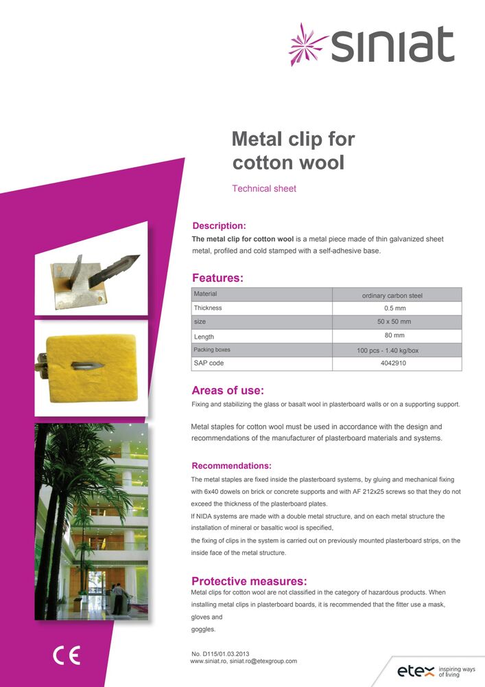 Adhesive Metal Clip - TDS EN